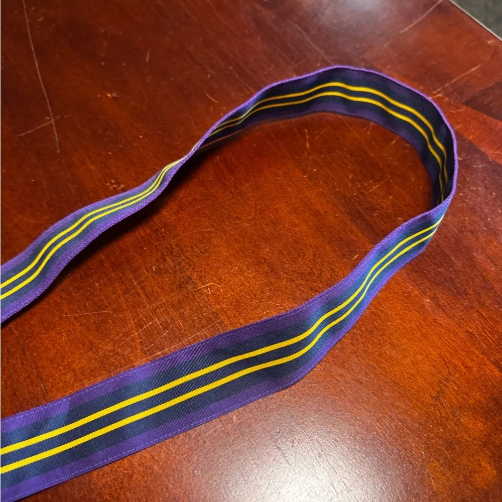 Polo Ralph Lauren Purple Navy and Yellow Striped Belt - Picture 6 of 8